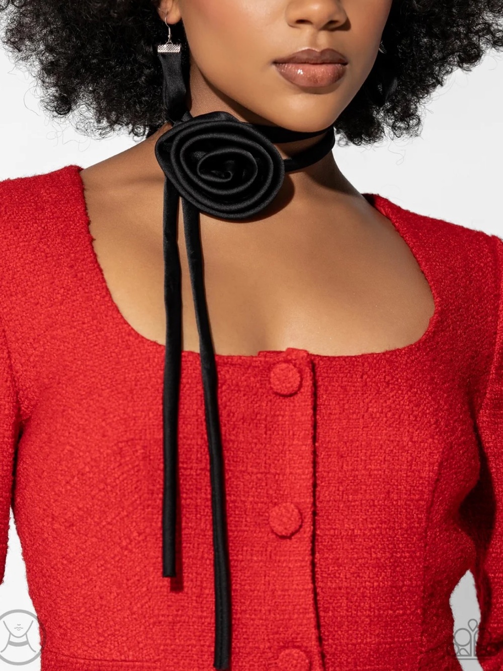 ⚫️🖤⚫️ “ROSETTE REALITY” BLACK CHOKER WITH MATCHING EARRINGS ~ PAPARAZZI❗️ ⚫️🖤⚫️